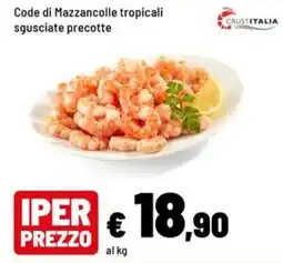Iper La Grande Code di Mazzancolle tropicali sgusciate precotte offerta