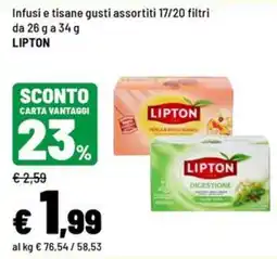 Iper La Grande Infusi e tisane gusti assortiti Lipton offerta
