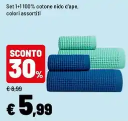 Iper La Grande Set 1+1 cotone nido d'ape offerta