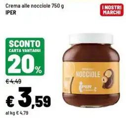 Iper La Grande Crema alle nocciole Iper offerta