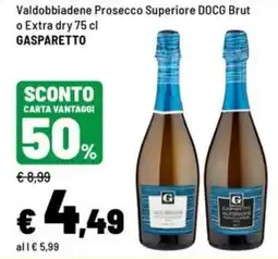 Iper La Grande Valdobbiadene Prosecco Superiore DOCG Brut o Extra dry offerta