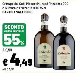 Iper La Grande Ortrugo dei Colli Piacentini rosé Frizzante DOC o Gutturio Frizzante DOC offerta