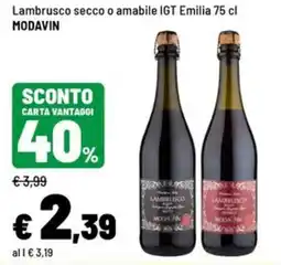 Iper La Grande Lambrusco secco o amabile IGT Emilia offerta