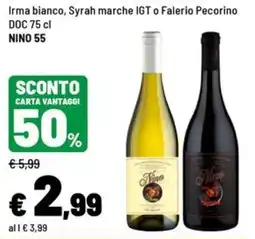 Iper La Grande Irma bianco, Syrah marche IGT o Falerio Pecorino DOC offerta