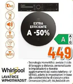 Ipercoop Whirlpool Lavatrice WPM011WADSIT offerta