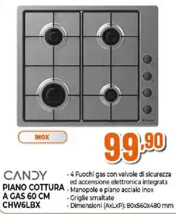Ipercoop Candy piano cottura a gas 60 cm offerta