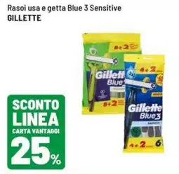 Iper La Grande Rasoi usa e getta Blue 3 Sensitive Gillette offerta