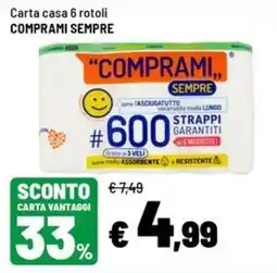 Iper La Grande Carta casa 6 rotoli offerta