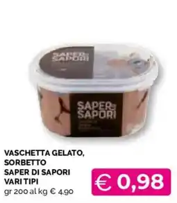 Mercatò Local Vaschetta gelato, sorbetto Saper di Sapori offerta