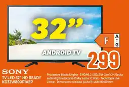Ipercoop Sony TV LED 32" HD READY offerta