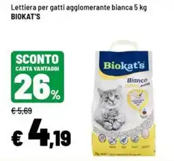 Iper La Grande Lettiera per gatti agglomerante bianca Biokat's offerta