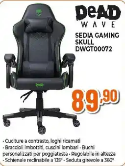 Ipercoop Dead Wave Sedia Gaming Skull offerta