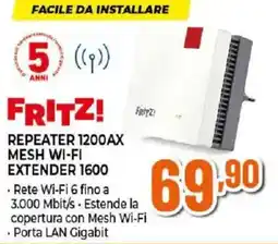 Ipercoop Fritz! Repeater 1200AX Mesh Wi-Fi Extender 1600 offerta