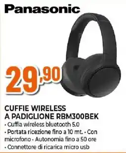 Ipercoop Panasonic cuffie wireless a padiglione rbm300bek offerta