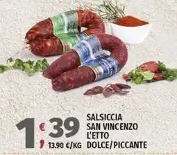 Vivo Supermercati Salsiccia San Vincenzo offerta