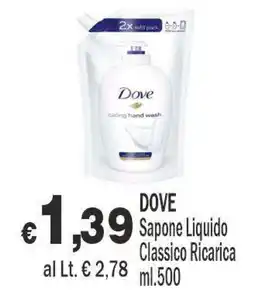 Primo Prezzo Dove Sapone Liquido Classico Ricarica offerta