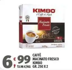 Vivo Supermercati Caffè macinato fresco Kimbo offerta