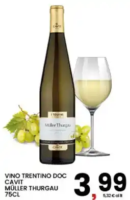 Interspar Vino Trentino Doc Cavit Müller Thurgau offerta