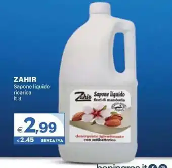 Zahir Sapone liquido ricarica