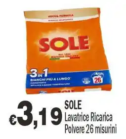 Primo Prezzo Sole Lavatrice Ricarica offerta