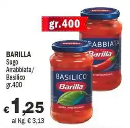 Primo Prezzo Barilla Sugo Arrabbiata Basilico offerta