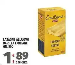 Vivo Supermercati Lasagne all'uovo Barilla Emiliane offerta