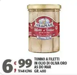 Vivo Supermercati Tonno a filetti in olio di oliva oro As do Mar offerta