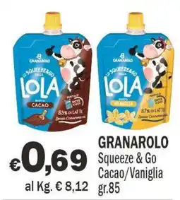 Primo Prezzo Granarolo Squeeze & Go Cacao/Vaniglia offerta