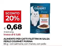 In Coop Alimento per gatti filettini in salsa Perle Gourmet Purina offerta