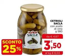 Gran mercato Cetrioli Saclà offerta