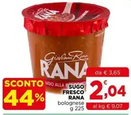 Gran mercato Sugo fresco Rana bolognese offerta