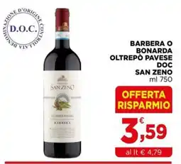Gran mercato Barbera o Bonarda Oltrepò Pavese DOC San Zeno offerta