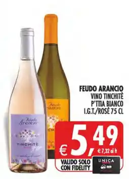 Deco Maxistore Feudo Arancio Vino Tinchitè P'ttia Bianco I.G.T./Rosé offerta