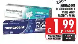 Deco Maxistore Mentadent dentifricio linea white now/protect+ offerta
