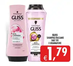 Deco Maxistore Gliss shampoo/balsamo seta luminosa offerta