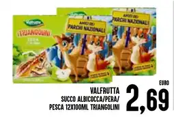 Al Discount Valfrutta succo albicocca/pera/pesca triangolini offerta