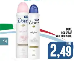 Al Discount Dove deo spray vari tipi offerta