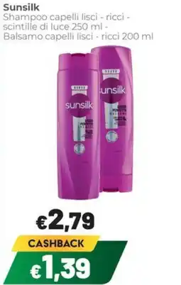 Coop famiglia cooperativa Sunsilk Shampoo capelli lisci - ricci - scintille di luce offerta