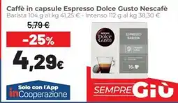 Coop famiglia cooperativa Caffè in capsule Espresso Dolce Gusto Nescafé offerta