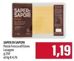 Emi Supermercati Saper di Sapori Pasta Fresca all'Uovo Lasagne offerta