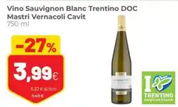 Coop famiglia cooperativa Vino Sauvignon Blanc Trentino DOC Mastri Vernacoli Cavit offerta