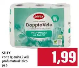 Emi Supermercati Selex carta igienica 2 veli profumata al talco offerta