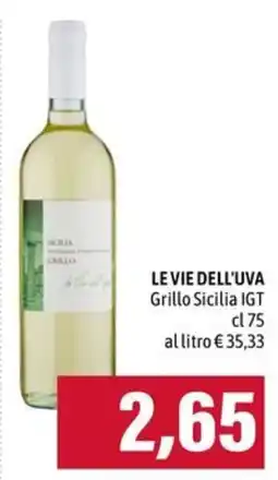 Emi Supermercati Le Vie dell'Uva Grillo Sicilia IGT offerta