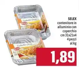 Emi Supermercati SELEX contenitore in alluminio con coperchio offerta