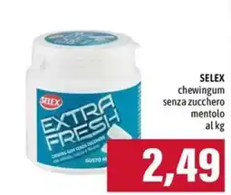 Emi Supermercati Selex chewingum senza zucchero mentolo offerta