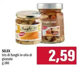 Emi Supermercati SELEX tris di funghi in olio di girasole offerta