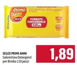 Emi Supermercati SELEX PRIMI ANNI Salviattine Detergenti per Bimbo offerta