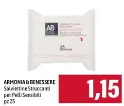 Emi Supermercati Armonia & Benessere Salviettine Struccanti per Pelli Sensibili offerta