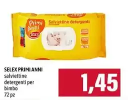 Emi Supermercati SELEX PRIMI ANNI salviettine detergenti per bimbo offerta