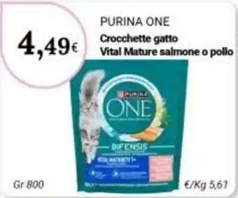 Purina One Crocchette gatto Vital Mature salmone o pollo
